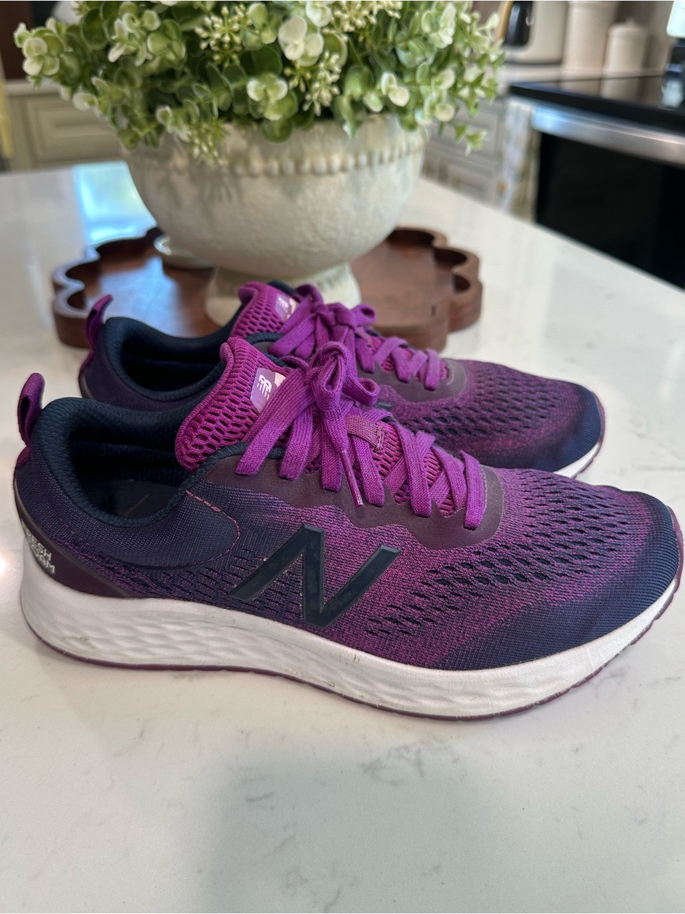 New Balance Women's Purple and Navy Running Sneakers